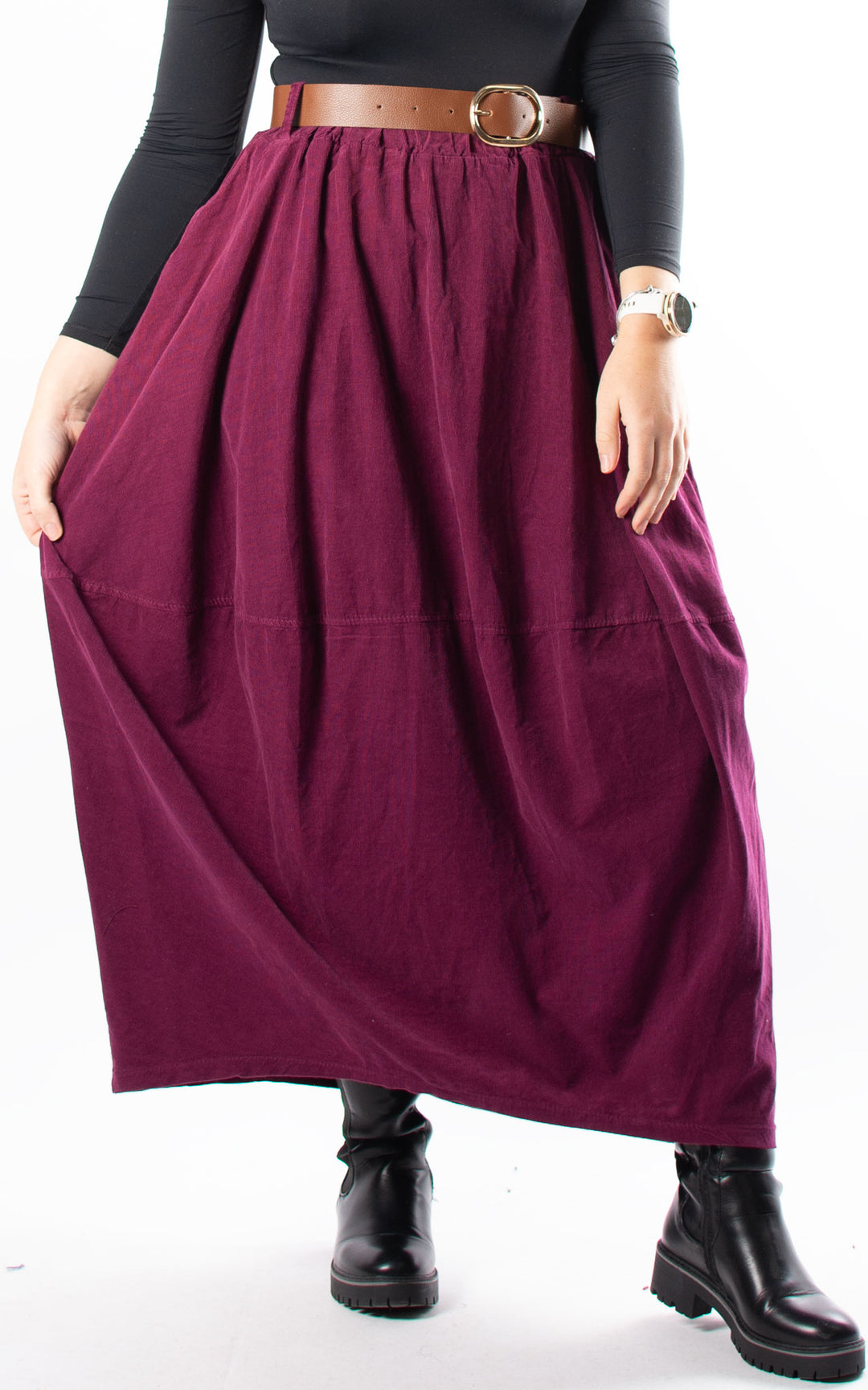 Needlecord Skirt | Plum