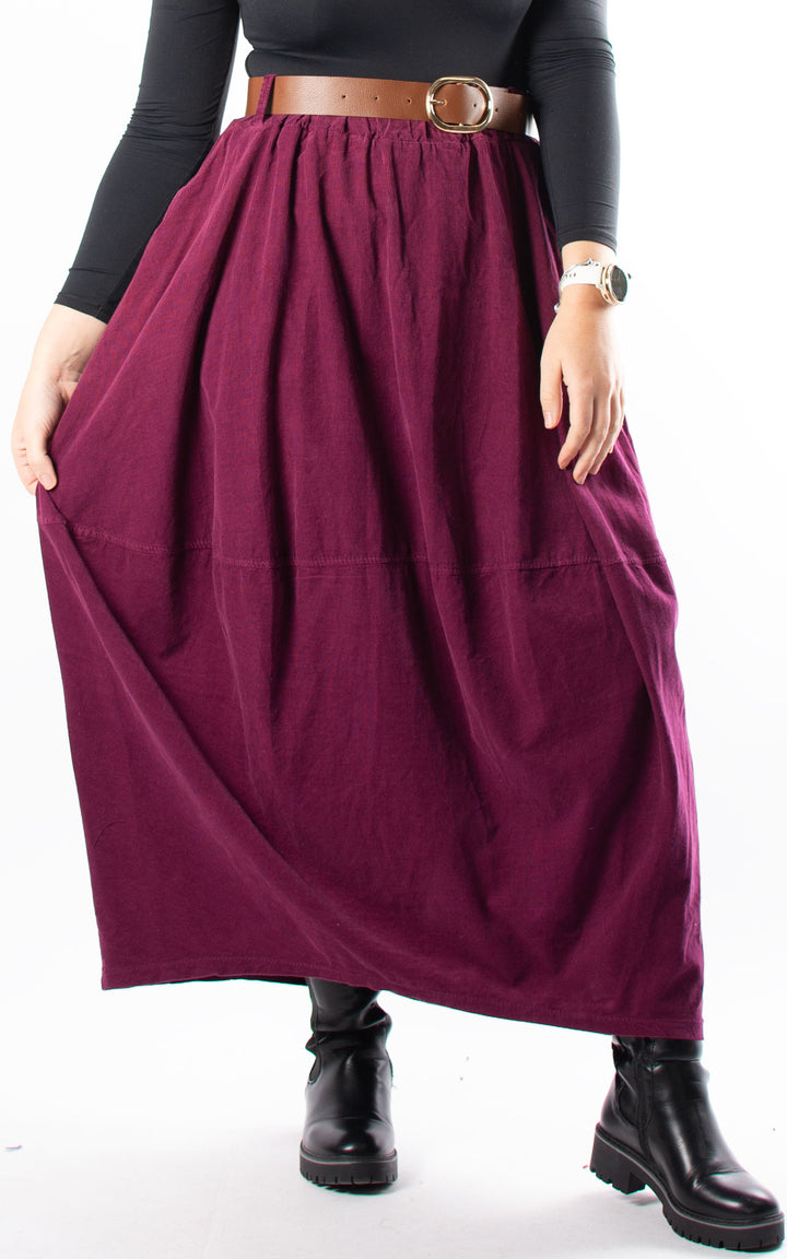 Needlecord Skirt | Plum
