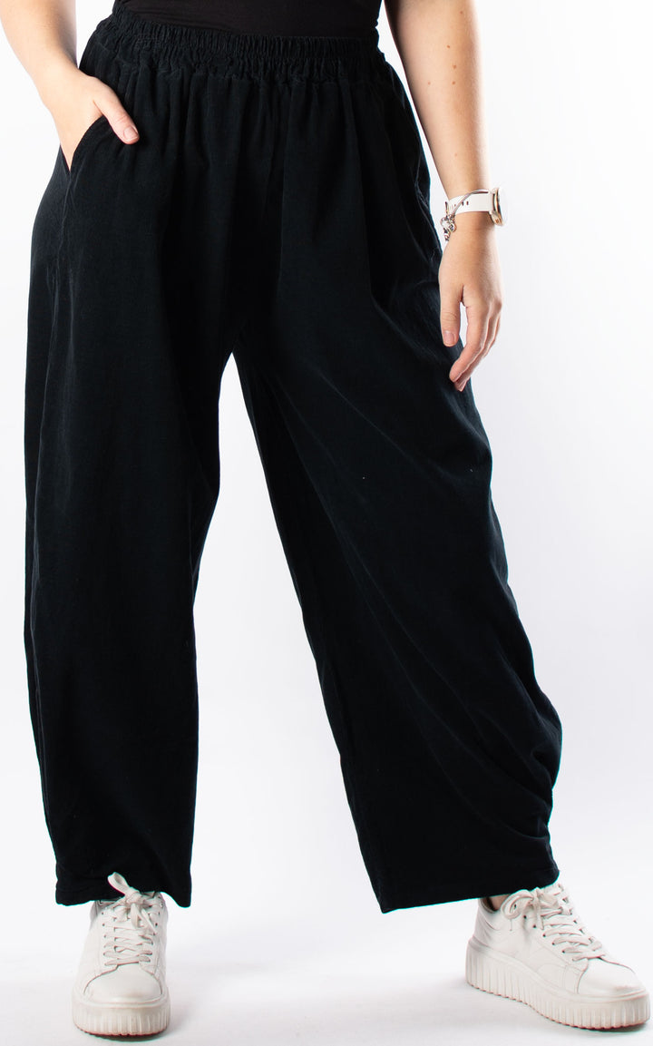 Needlecord Trousers | Black