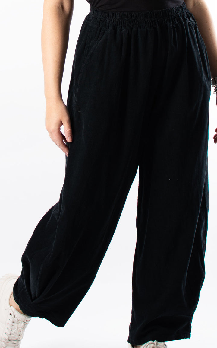 Needlecord Trousers | Black