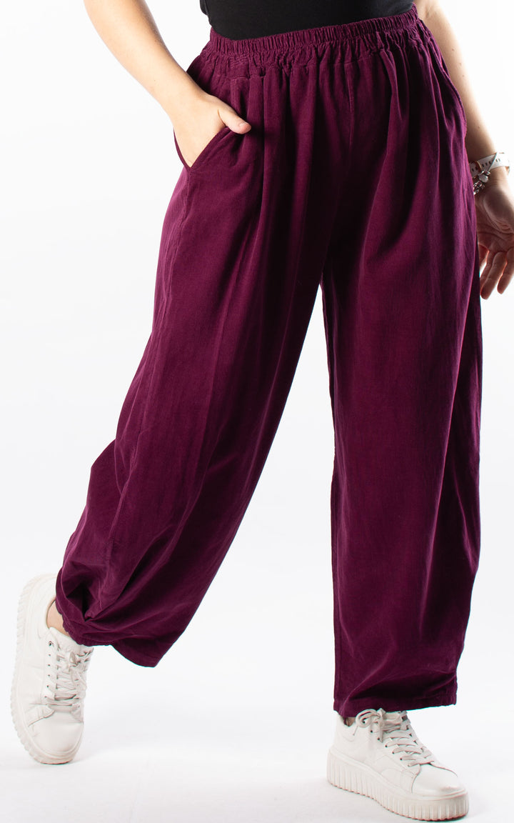 Needlecord Trousers | Plum