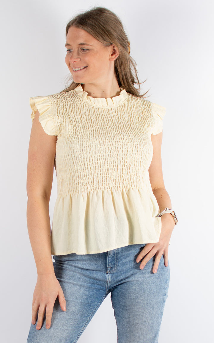Nia Elasticated Top | Yellow