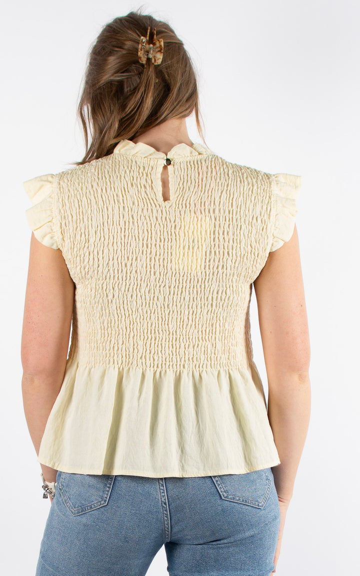 Nia Elasticated Top | Yellow