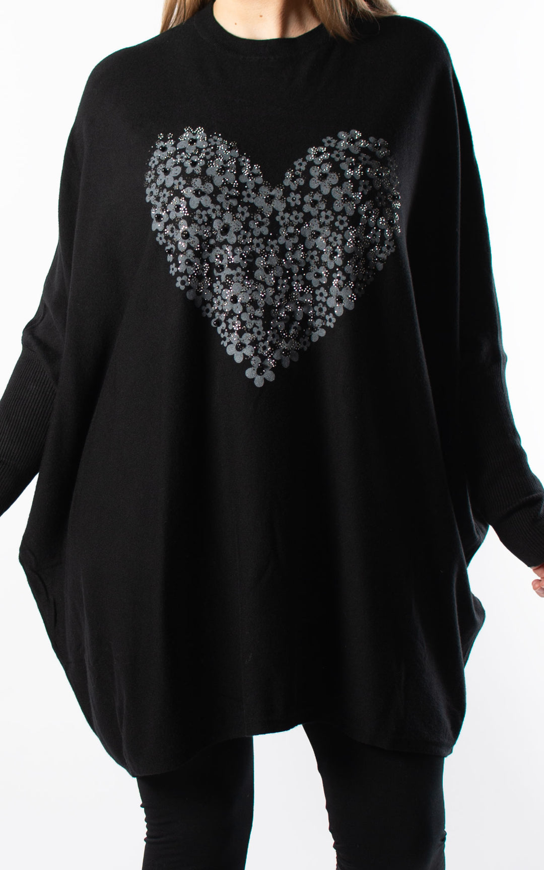 Nicole Heart Jumper | Black