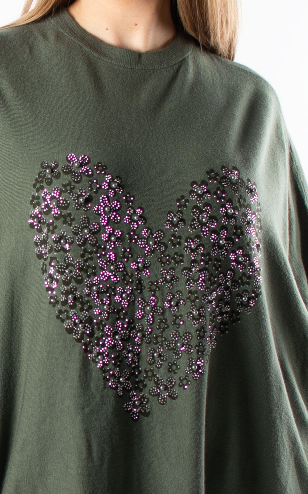 Nicole Heart Jumper | Khaki