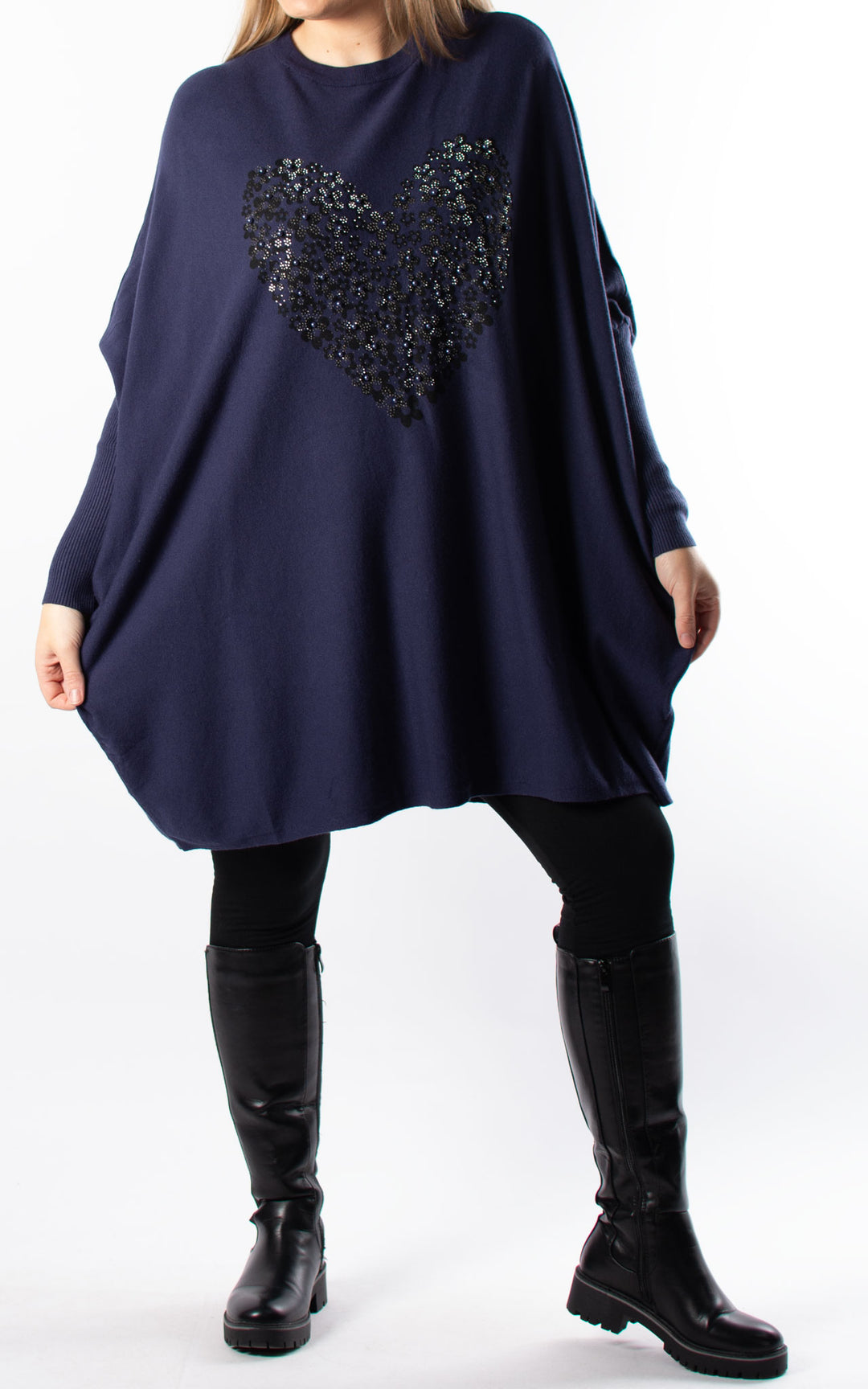 Nicole Heart Jumper | Navy