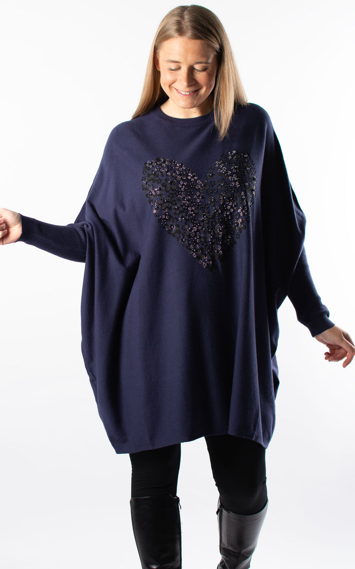 Nicole Heart Jumper | Navy