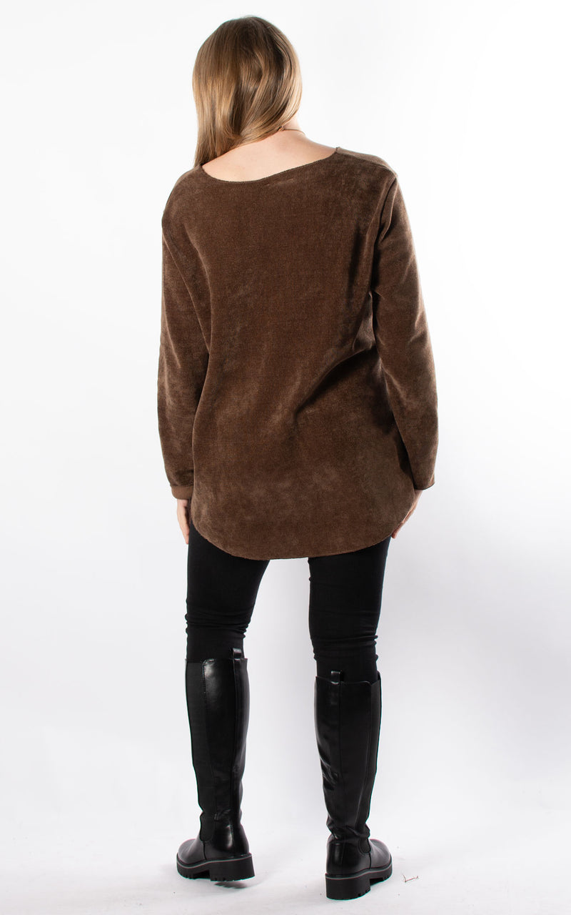 Nina Cord Top | Chocolate