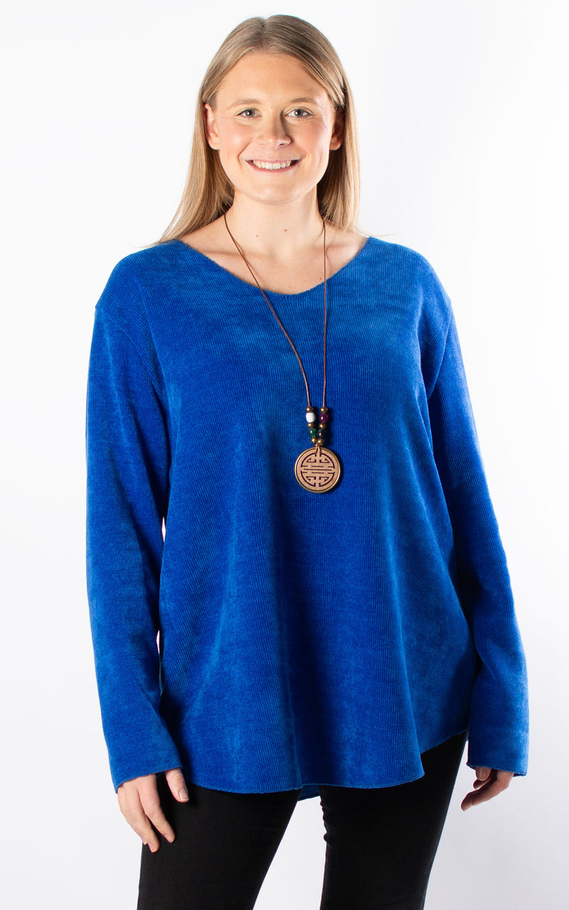 Nina Cord Top | Cobalt