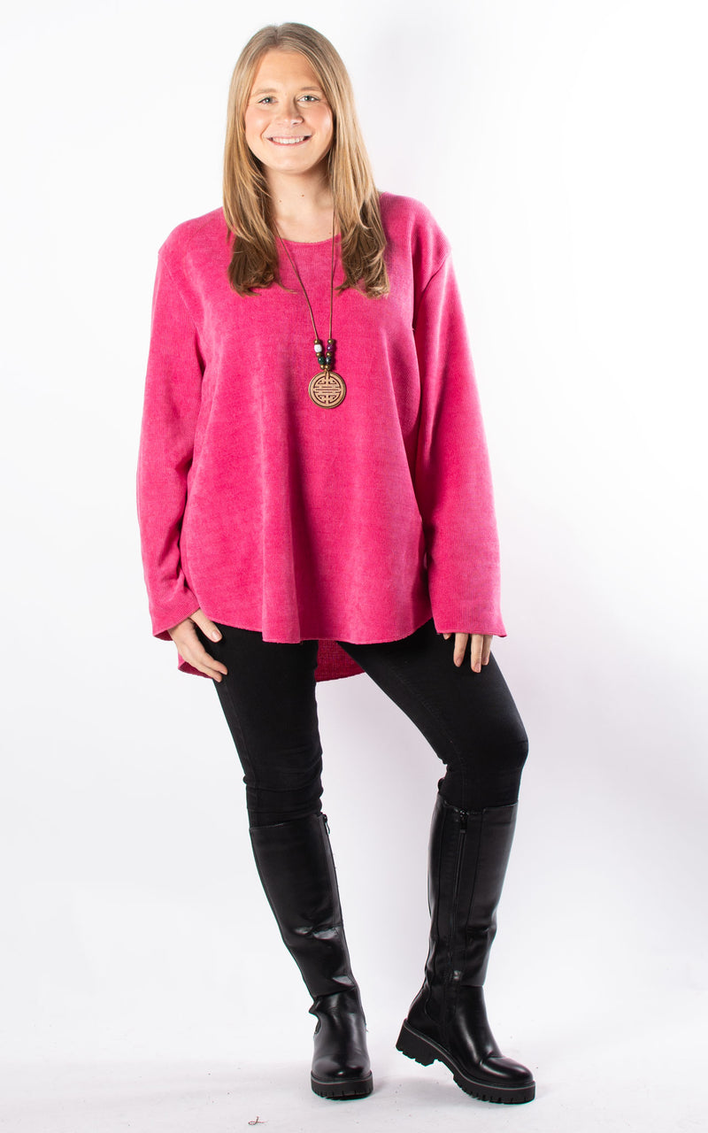 Nina Cord Top | Hot Pink