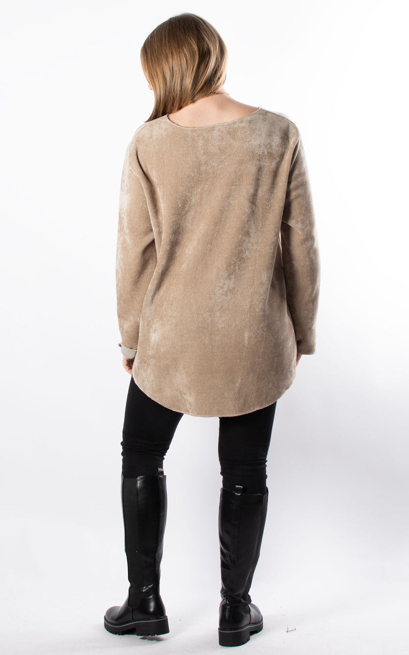 Nina Cord Top | Taupe