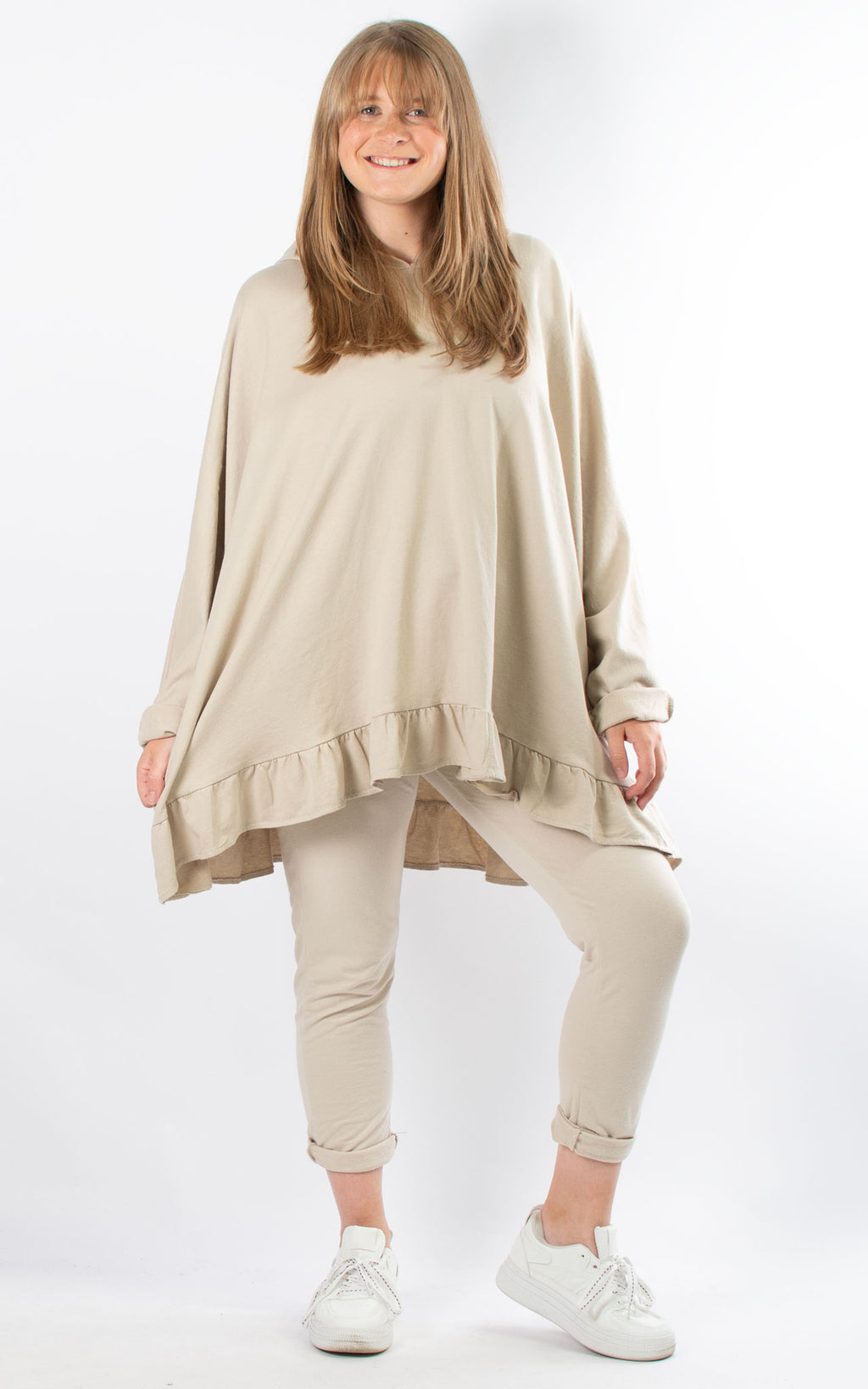 Nora Frill Hoodie | Beige