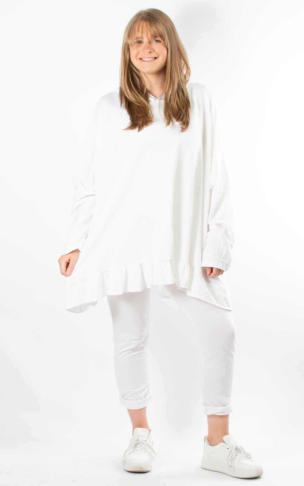 Nora Frill Hoodie | White