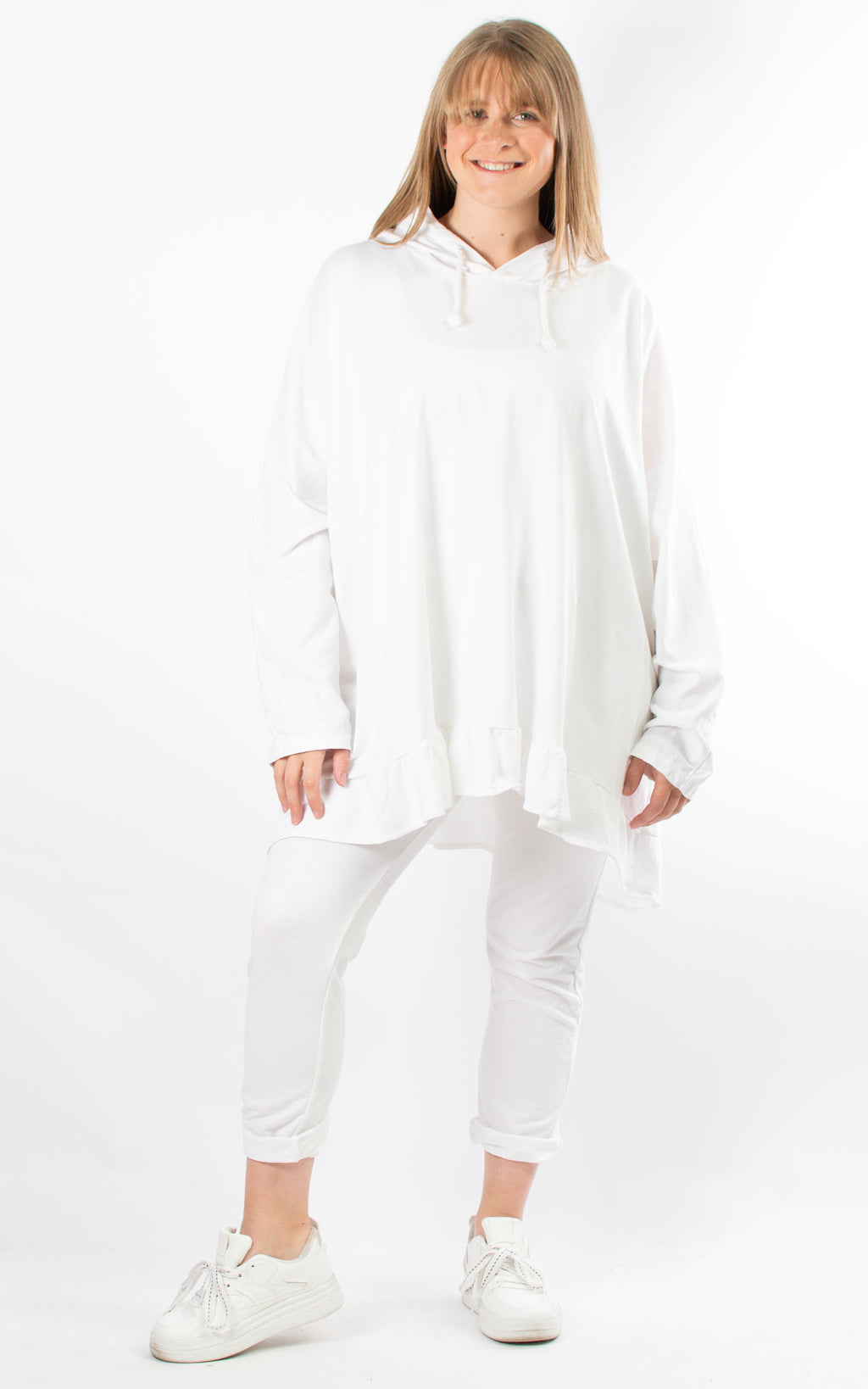 Nora Frill Hoodie | White