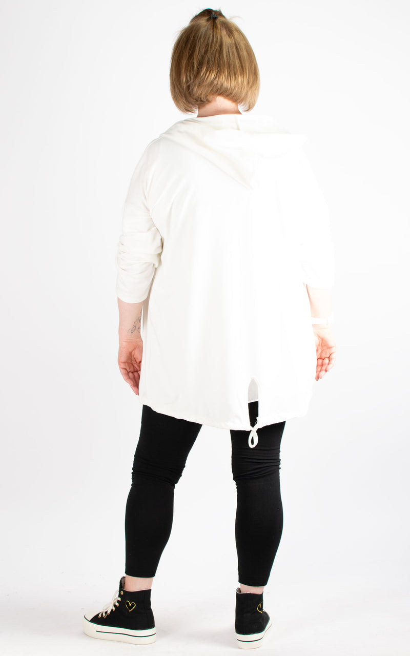 Nora Hooded Sweat Jacket | Winter White