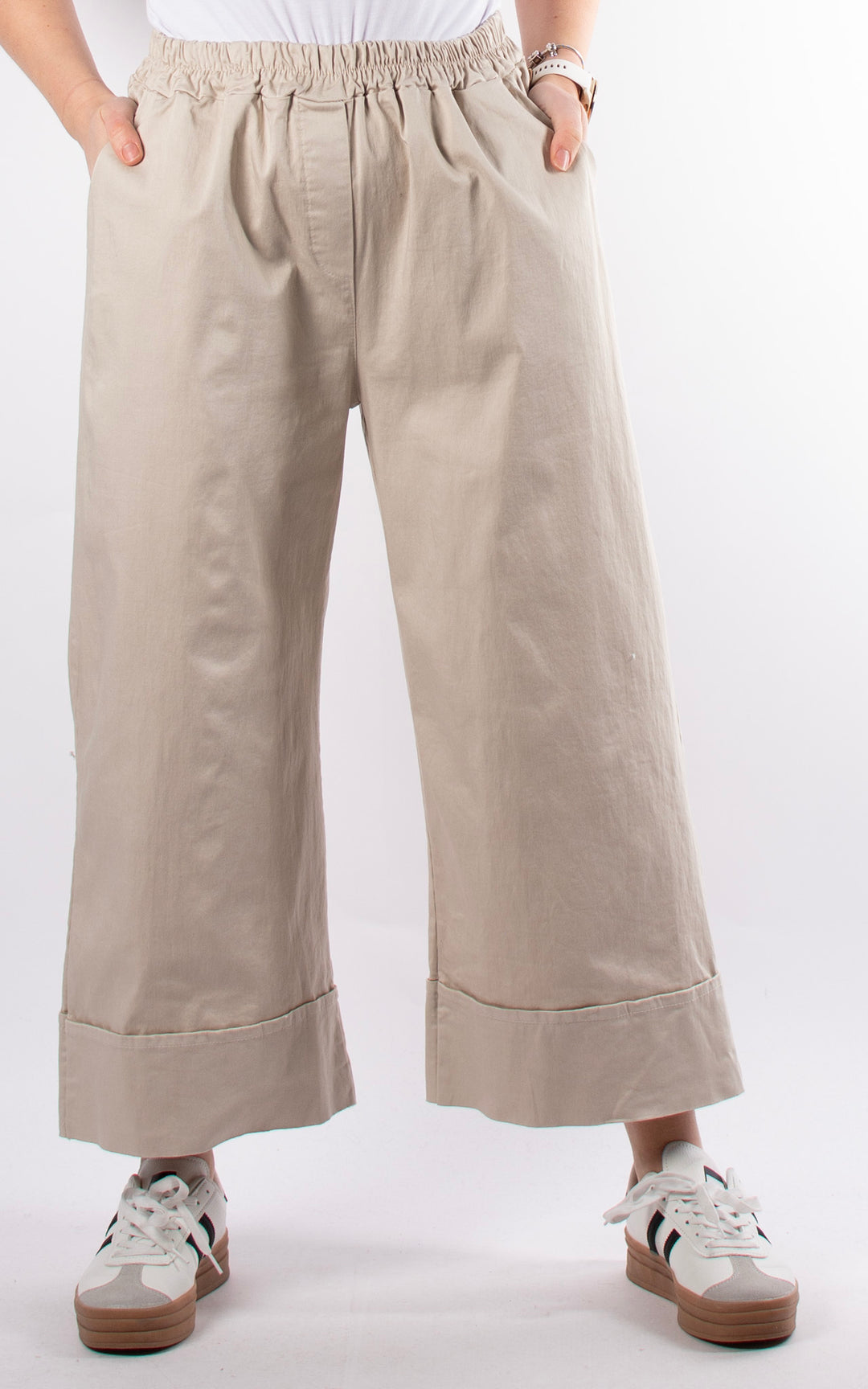 Oakley Wide Leg Trouser| Beige