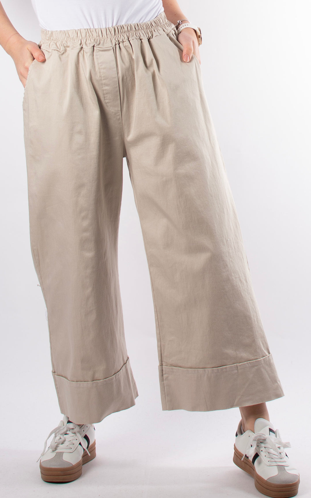 Oakley Wide Leg Trouser| Beige