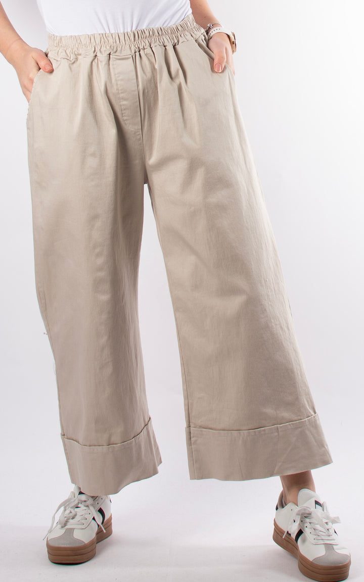 Oakley Wide Leg Trouser| Beige