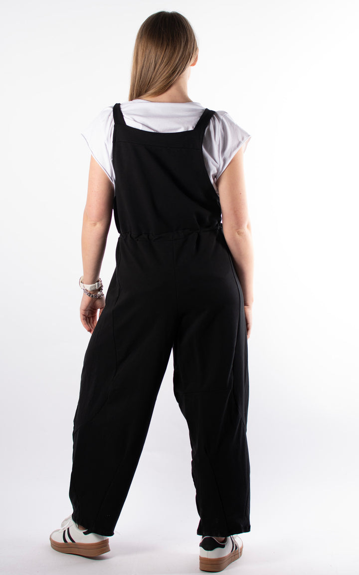 Olivia Tie Dungarees | Black