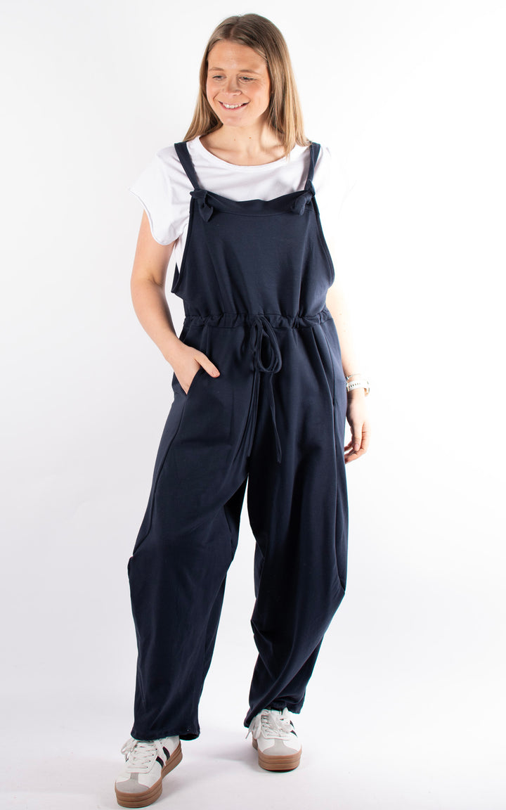 Olivia Tie Dungarees | Navy