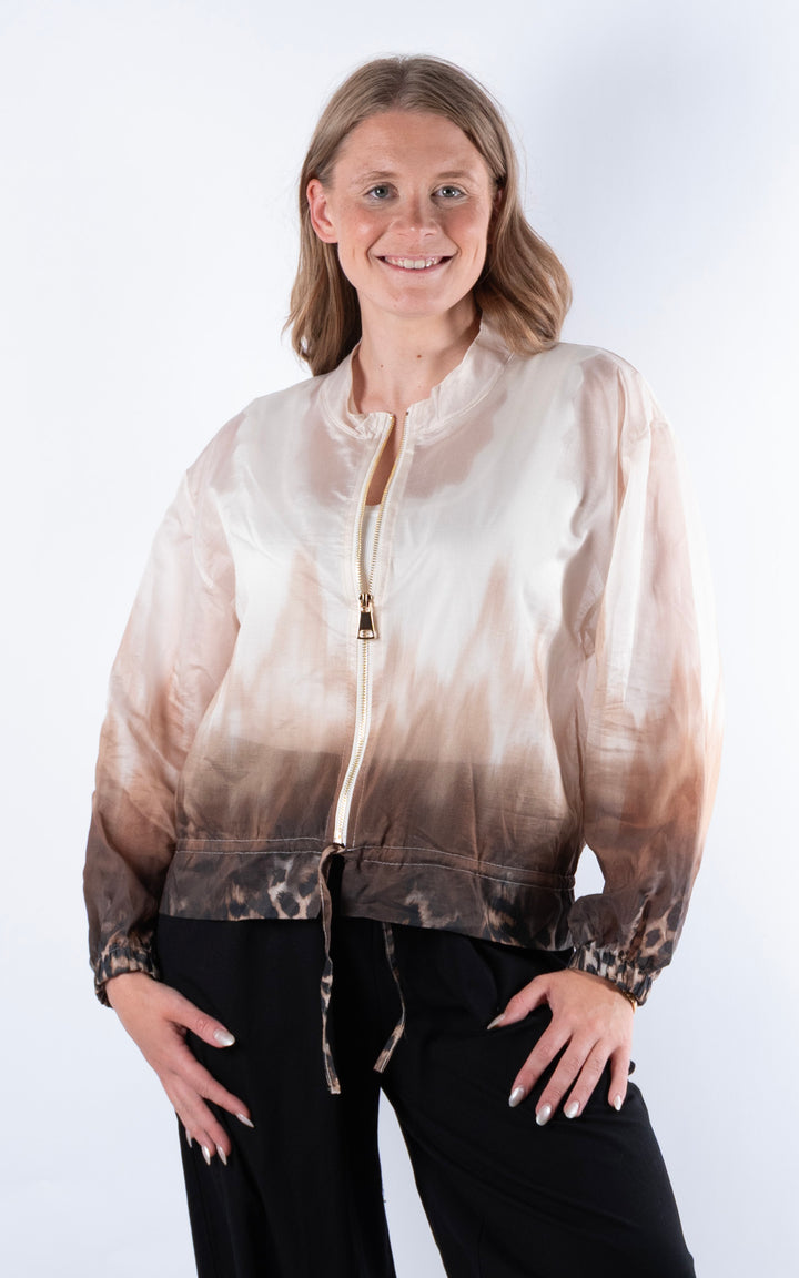 Ombre Bomber Jacket | Beige