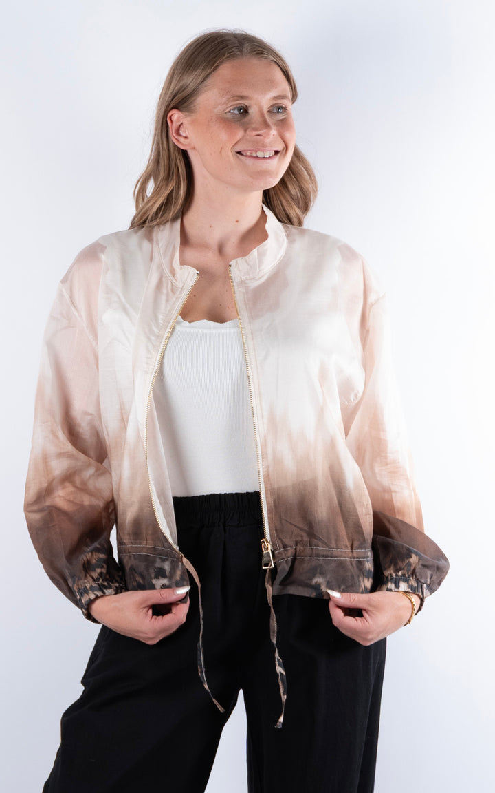 Ombre Bomber Jacket | Beige
