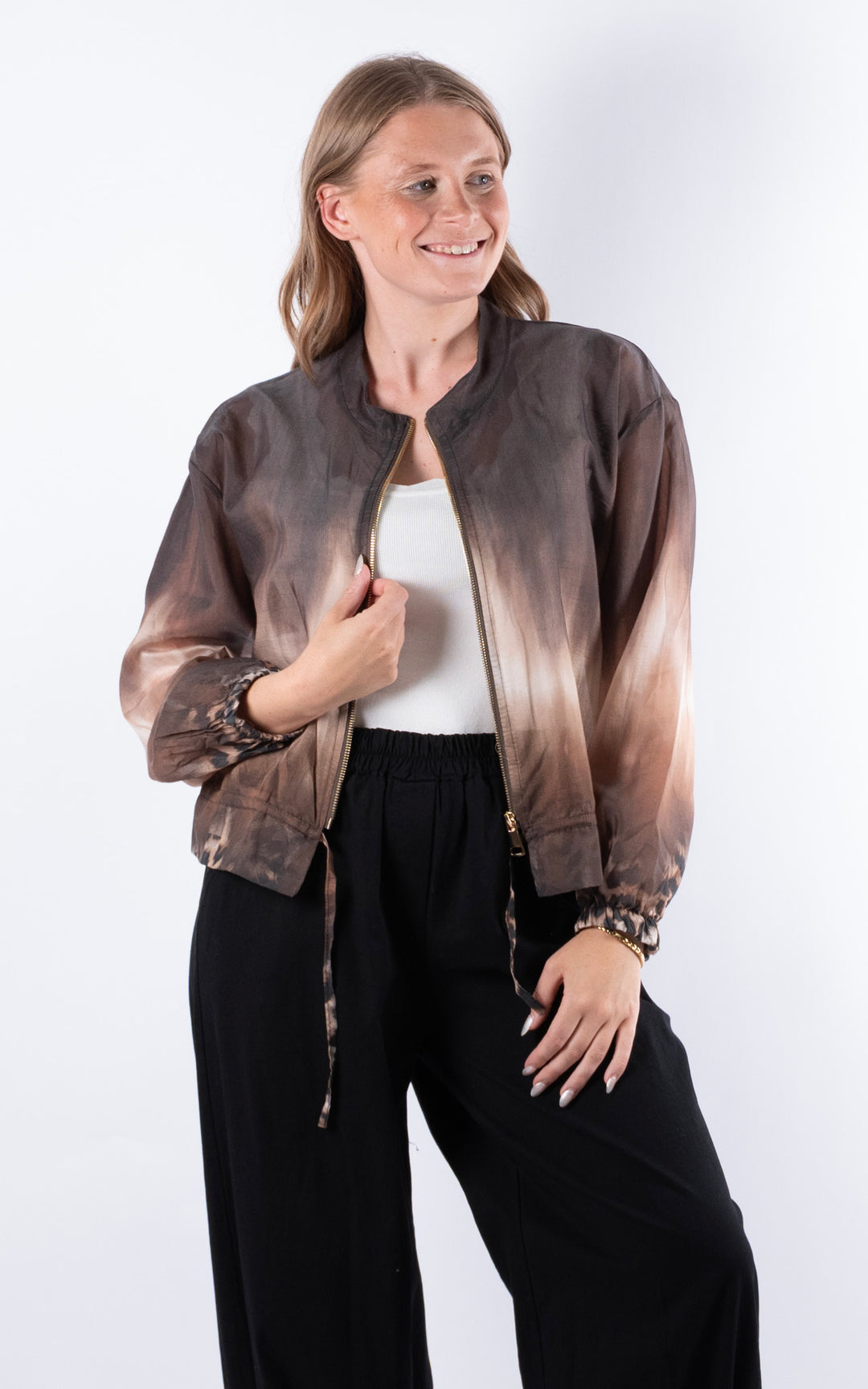 Ombre Bomber Jacket | Chocolate