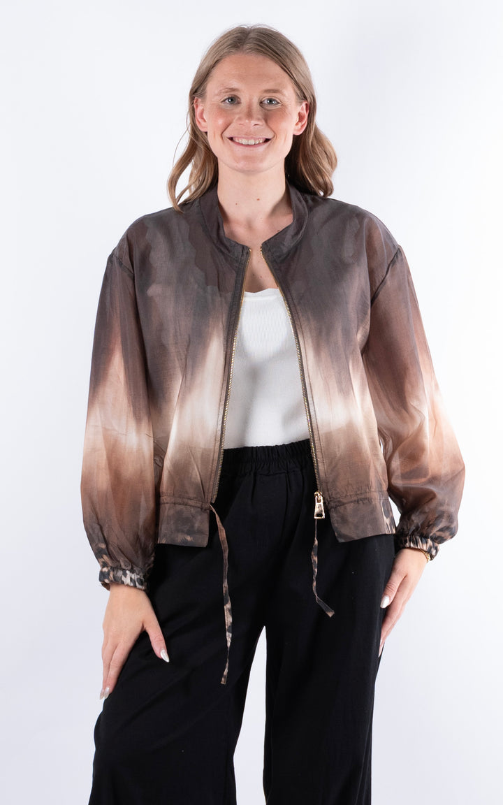 Ombre Bomber Jacket | Chocolate