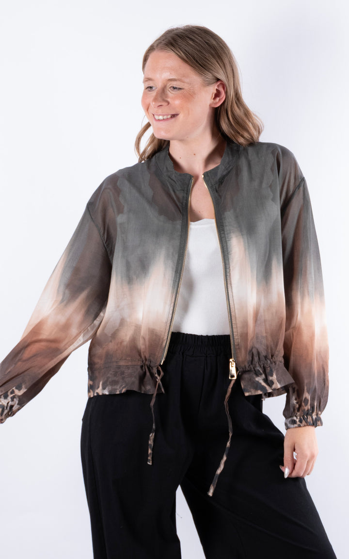 Ombre Bomber Jacket | Khaki