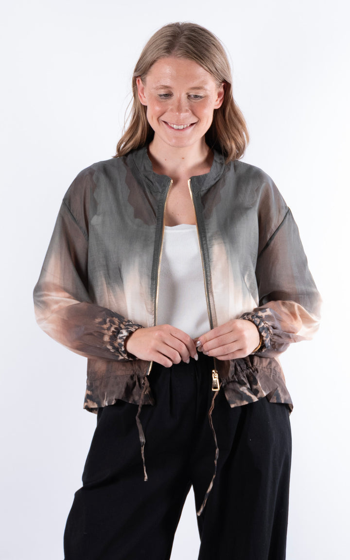Ombre Bomber Jacket | Khaki