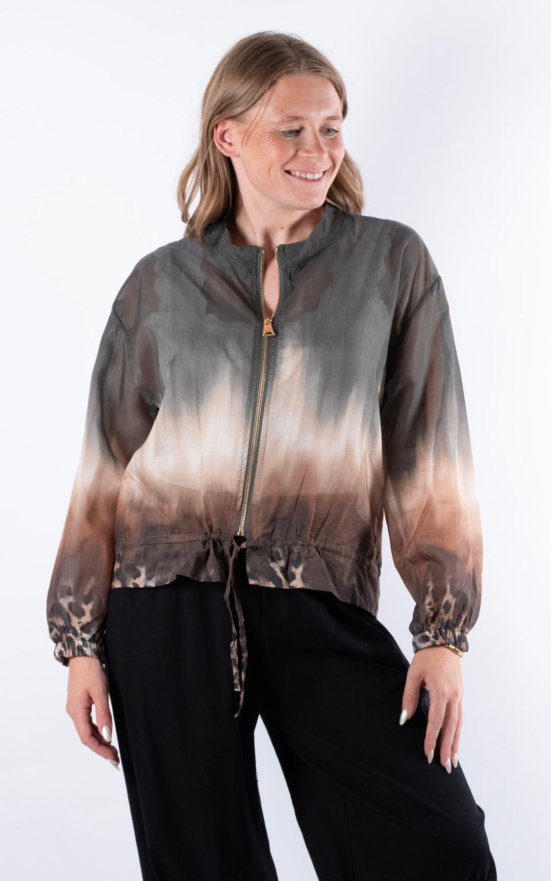 Ombre Bomber Jacket | Khaki
