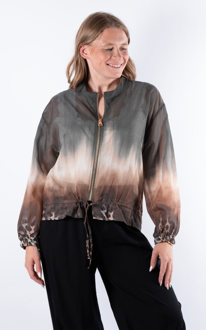 Ombre Bomber Jacket | Khaki