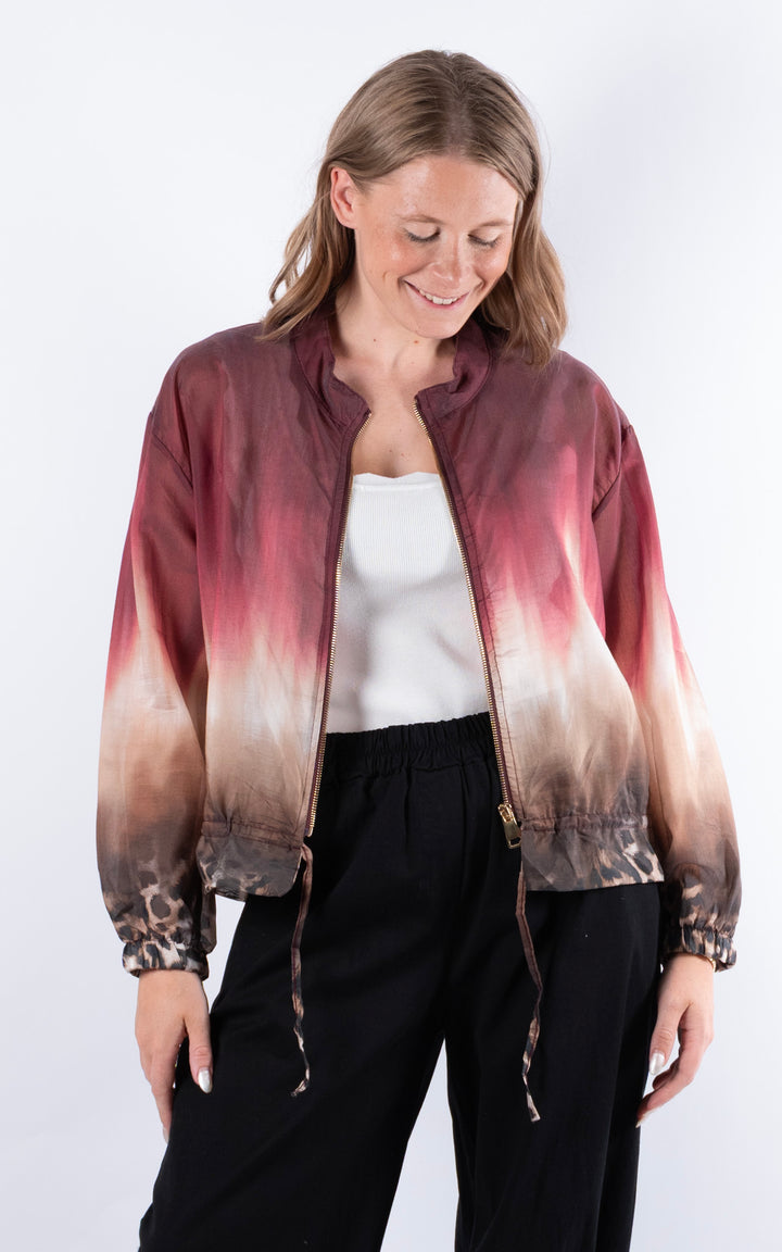 Ombre Bomber Jacket | Wine