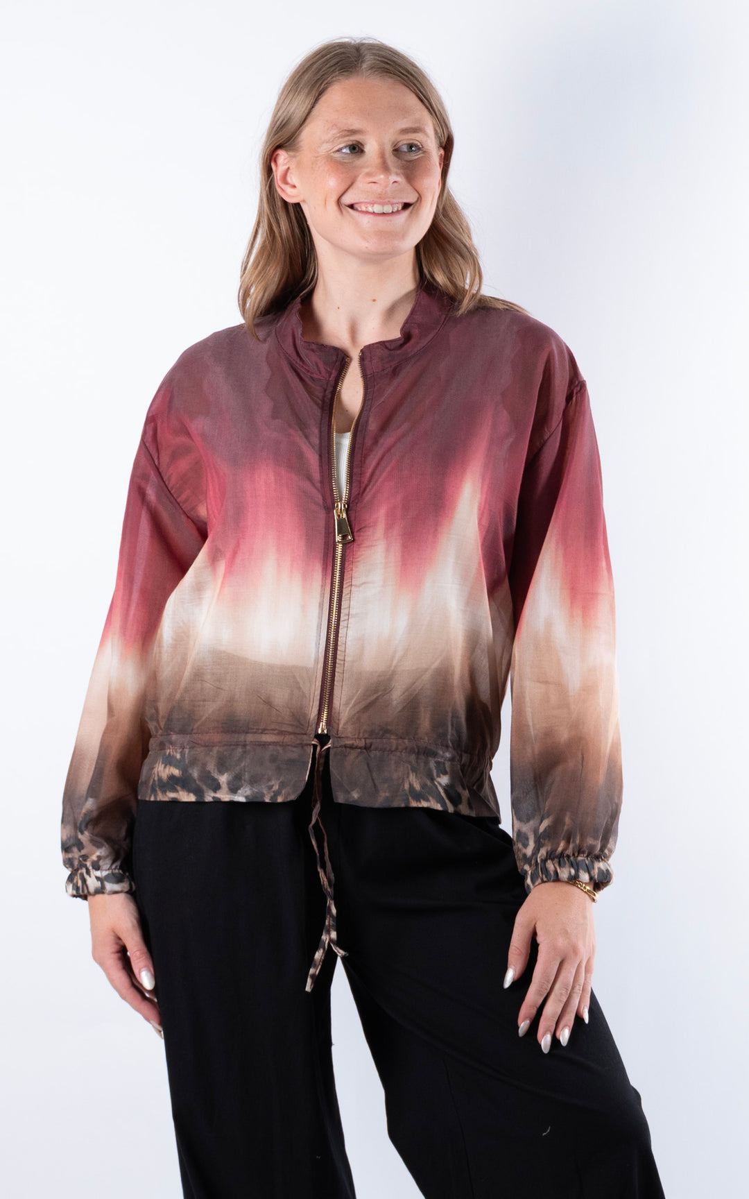 Ombre Bomber Jacket | Wine