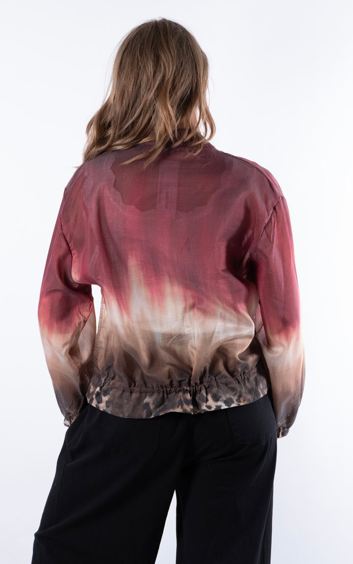 Ombre Bomber Jacket | Wine