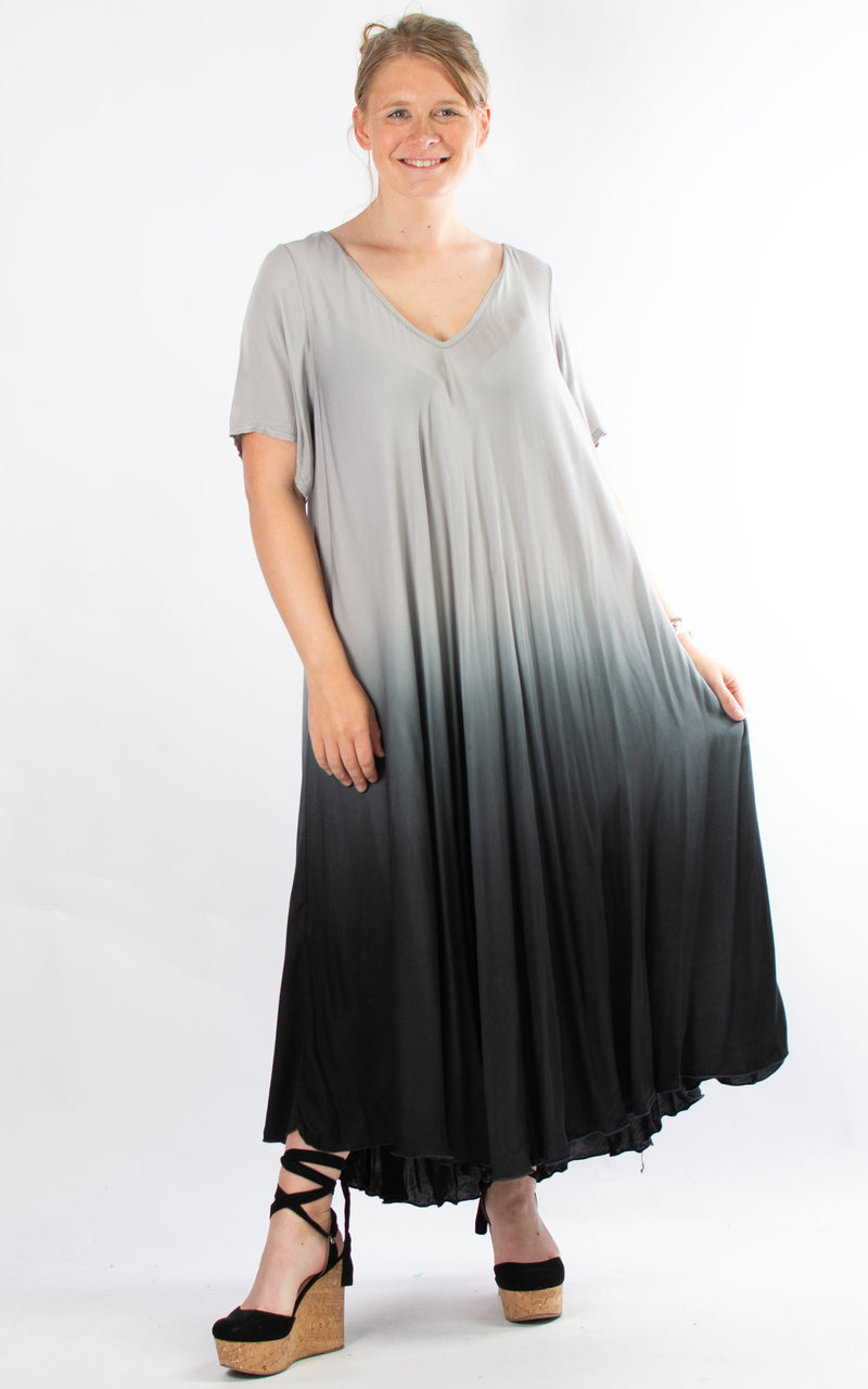 Ombre Dress | Short Sleeve | Grey & Black