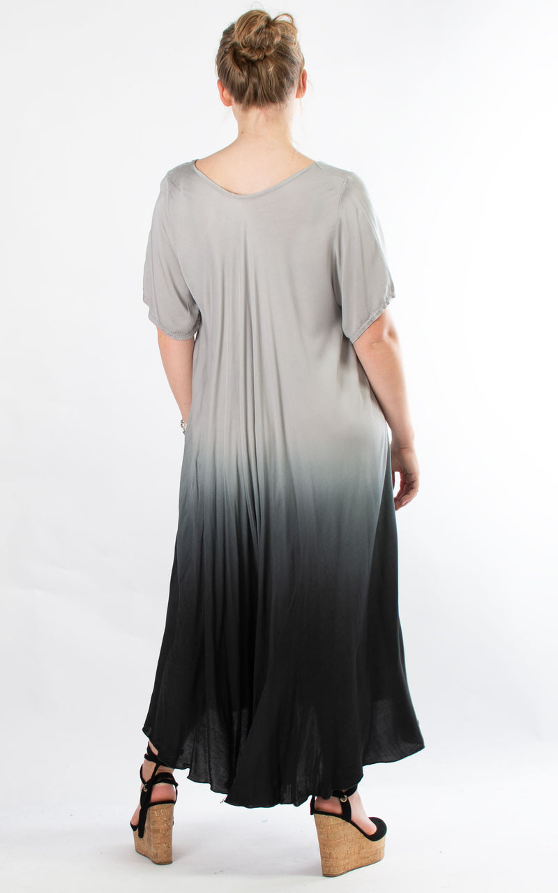 Ombre Dress | Short Sleeve | Grey & Black