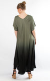 Ombre Dress | Short Sleeve | Khaki & Black