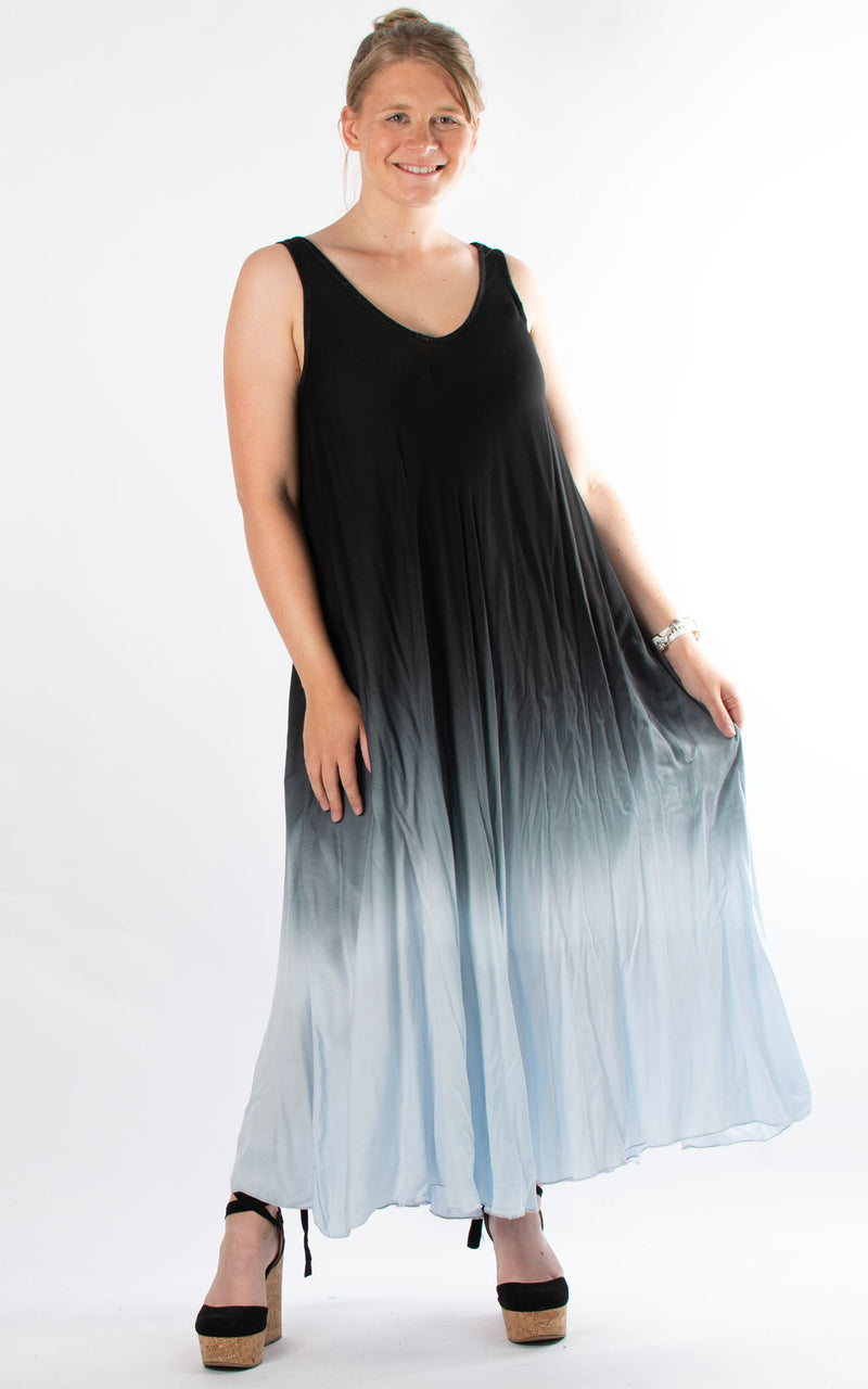 Ombre Dress | Sleeveless | Black & Grey