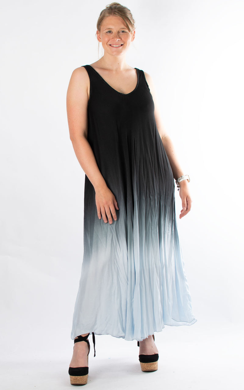 Ombre Dress | Sleeveless | Black & Grey