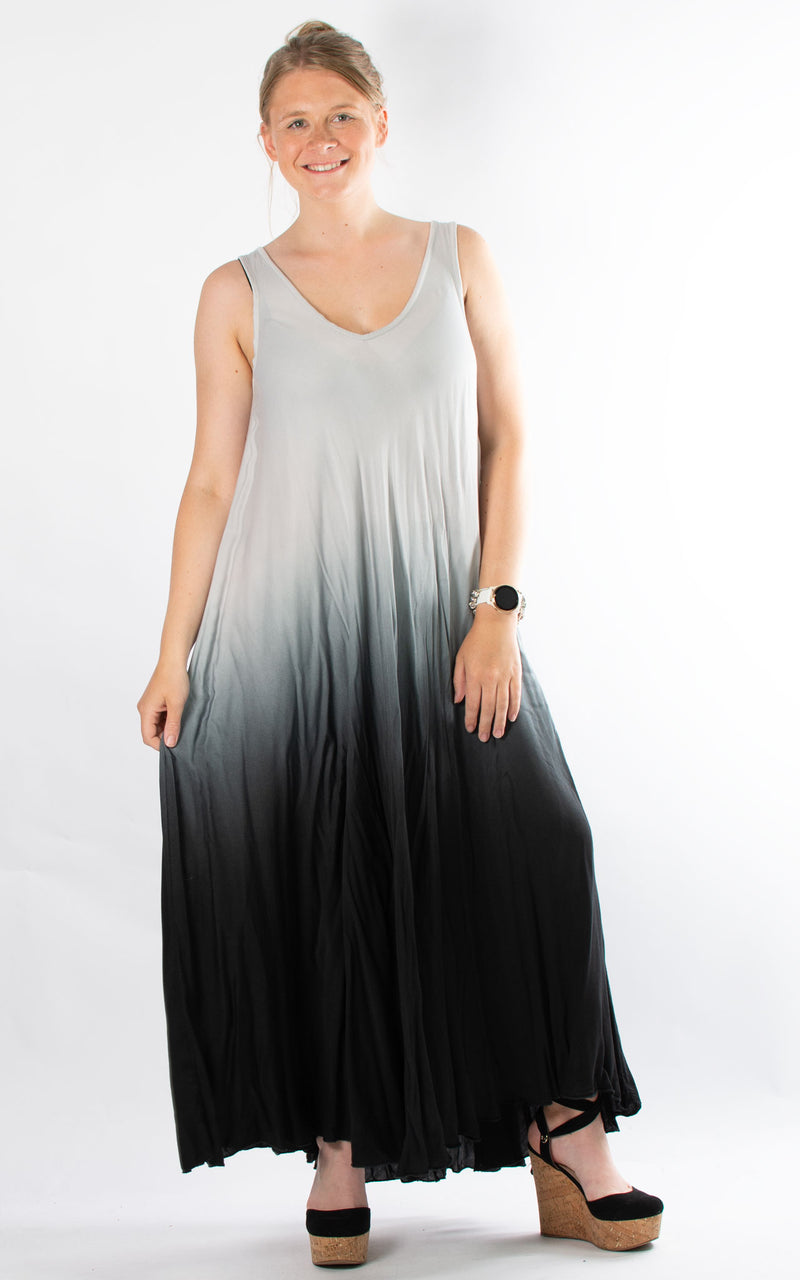 Ombre Dress | Sleeveless | Grey & Black