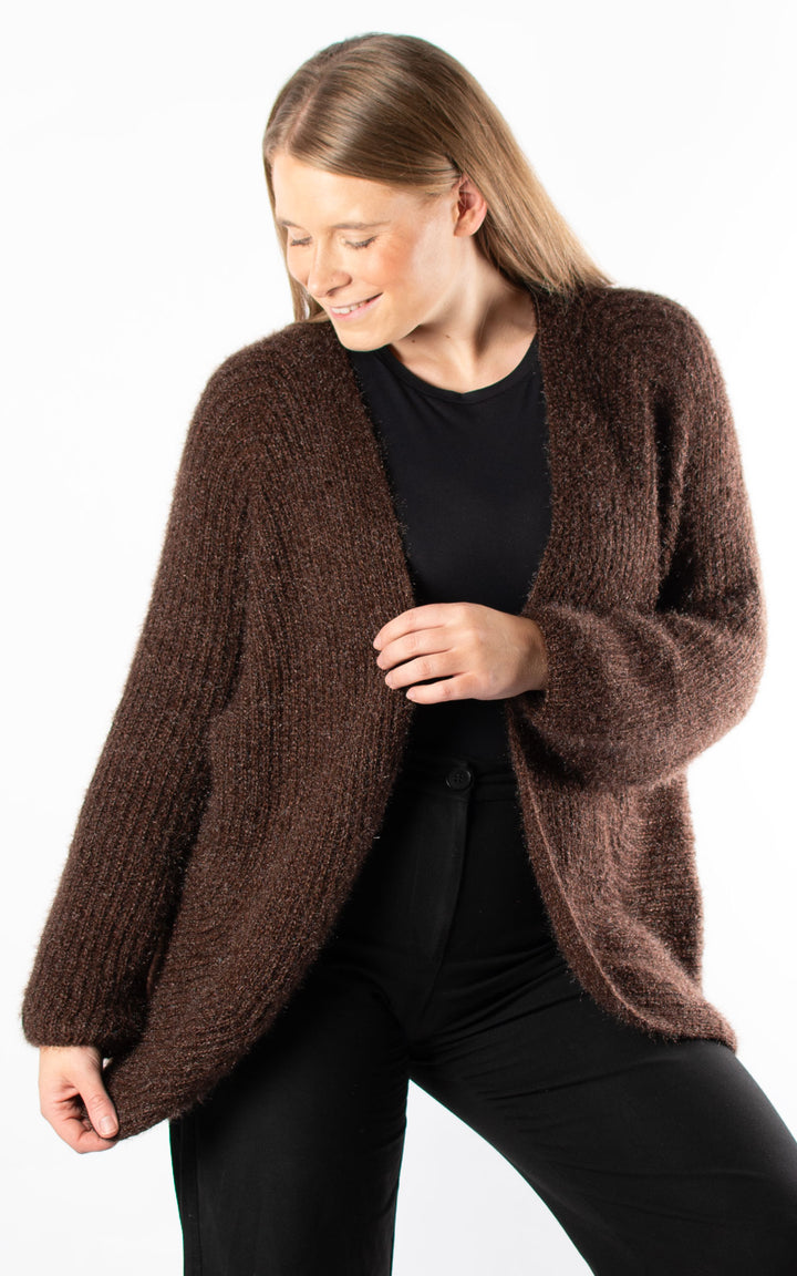 Open Knit Cardi | Chocolate