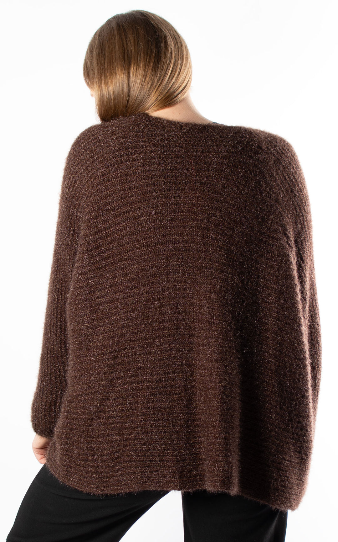 Open Knit Cardi | Chocolate
