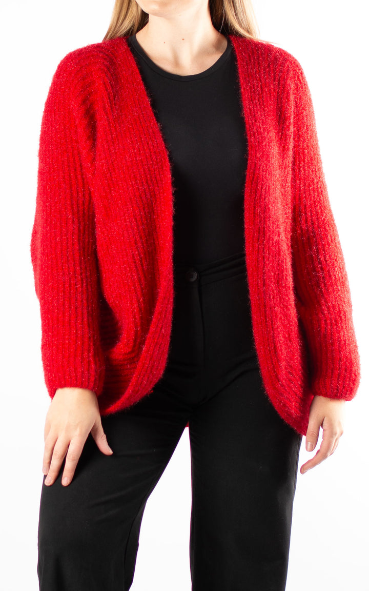 Open Knit Cardi | Red