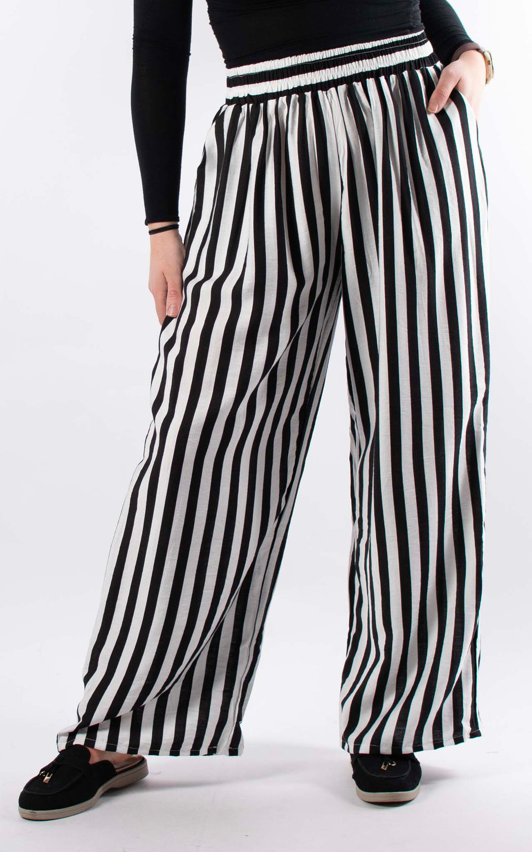 Ophelia Stripe Trouser | Black