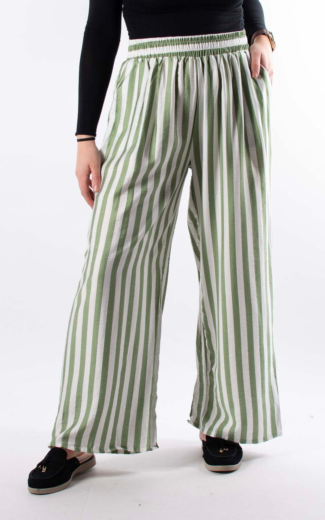 Ophelia Stripe Trouser | Green