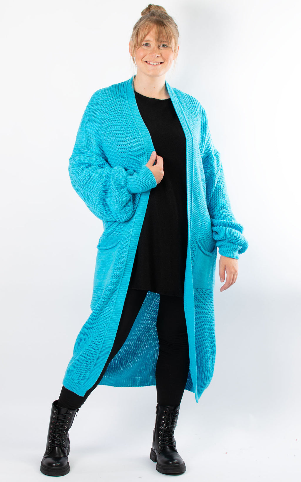 Ottie Oversized Cardigan | Aqua