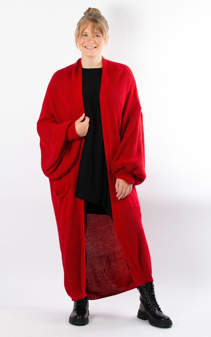 Ottie Oversized Cardigan | Red