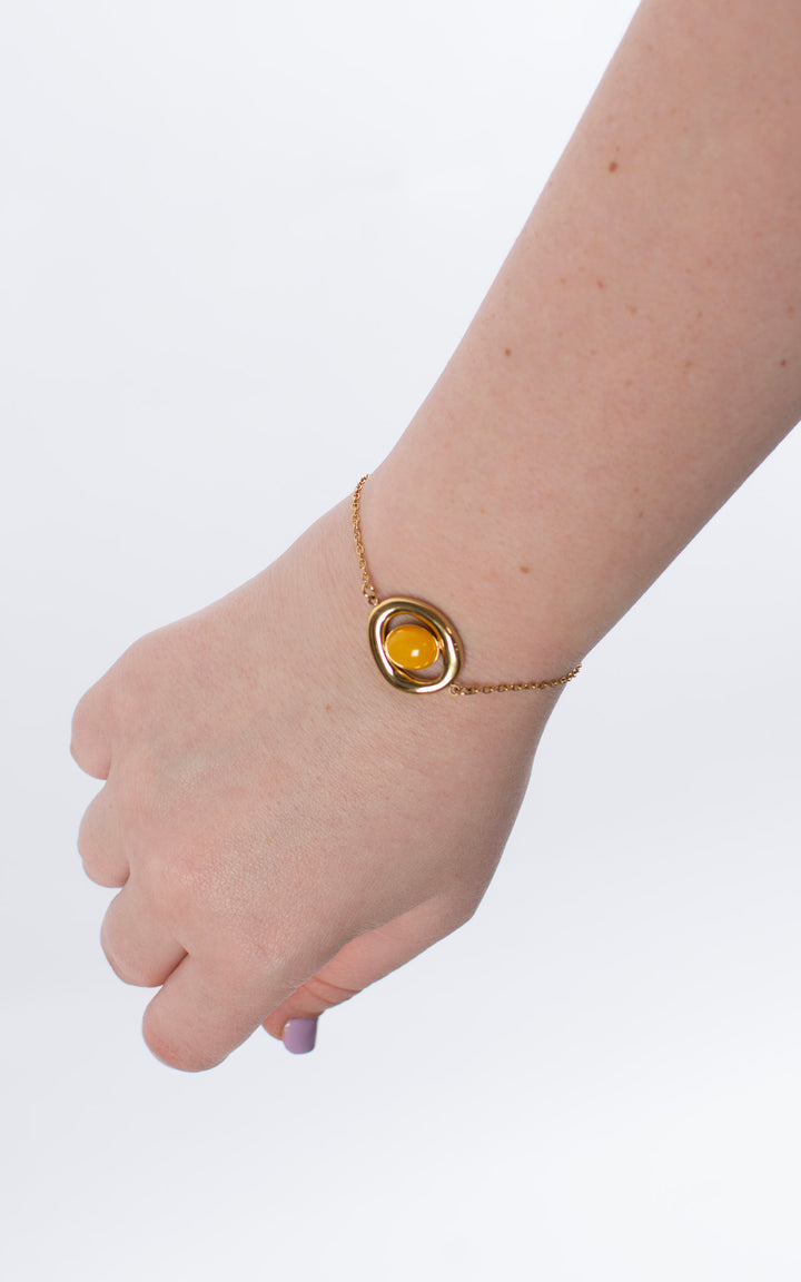 Oval Pearl | Bracelet | Yellow