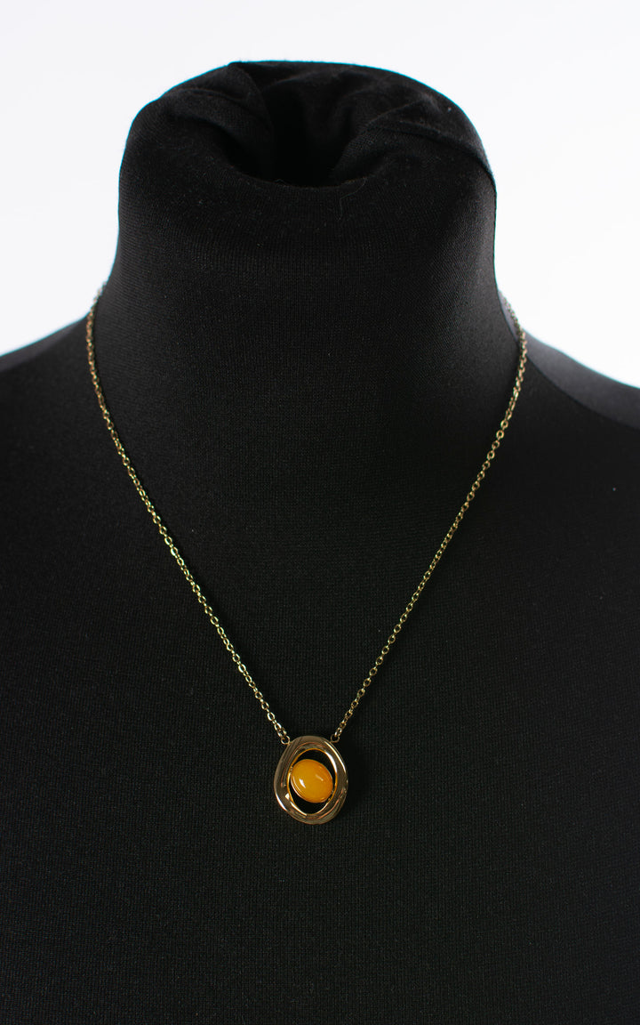 Oval Pearl | Necklace | Yellow